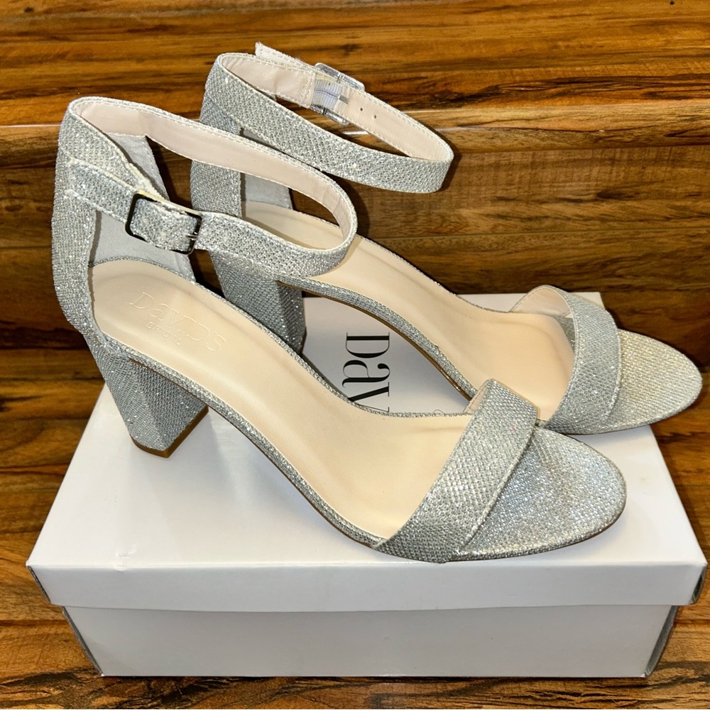 Silver Glitter Heels